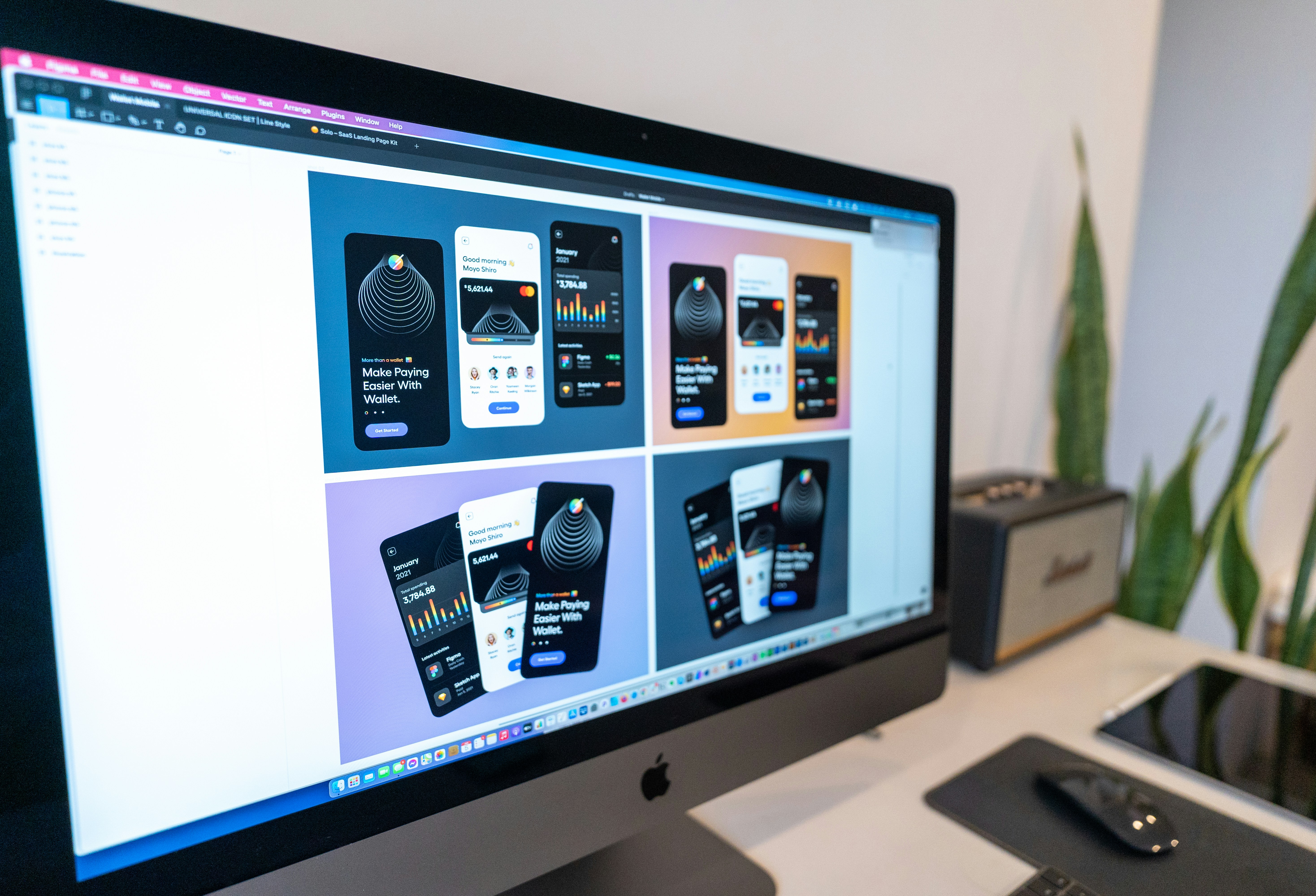 Mobile phone displaying a simple app interface